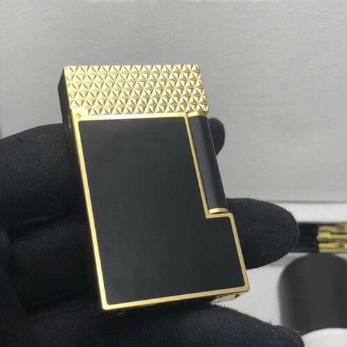 100% new vintage dupont gas lighter gas cigarette lighter polished jet gasoline flint lighter metal gas lighter