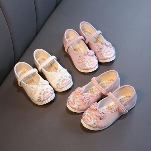 2020 New Fashion Children Shoes Spring Girls Shoes Chinese Style Children Shoes Embroidered Girls Dancing Shoes Size 25-36