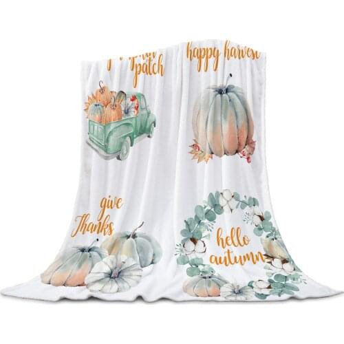 Living Room Sofa Blanket Oil Painting Pumpkin Children Soft Throw Blanket Travel Airplane Hotel Portable Air Conditioning Quilt