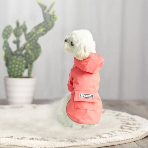 Pets Dog Clothes Hooded Raincoats PU Reflective Strip Dogs Rain Coat Waterproof Jackets Outdoor Breathable Clothes For Puppies
