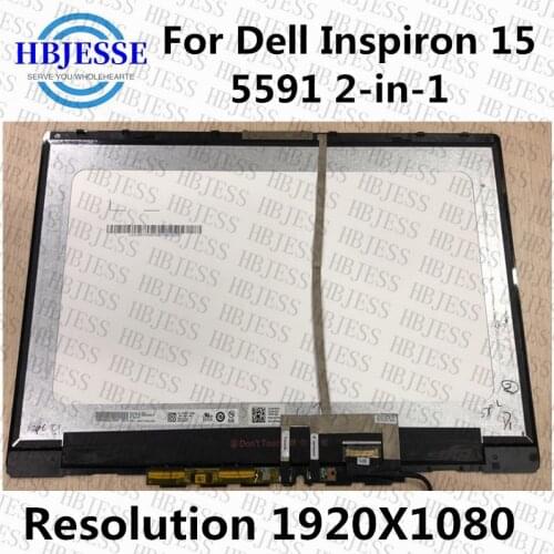 Original 15.6'' FHD LCD Touch Screen Digitizer Replacement Assembly With Bezel For Dell Inspiron 15 5591 2-in-1 P78F P78F001