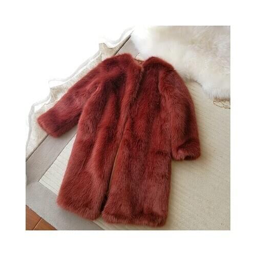 Top brand High-end New Style Fashion Women Faux Fur Coat S64 One Piece Promotion high quality