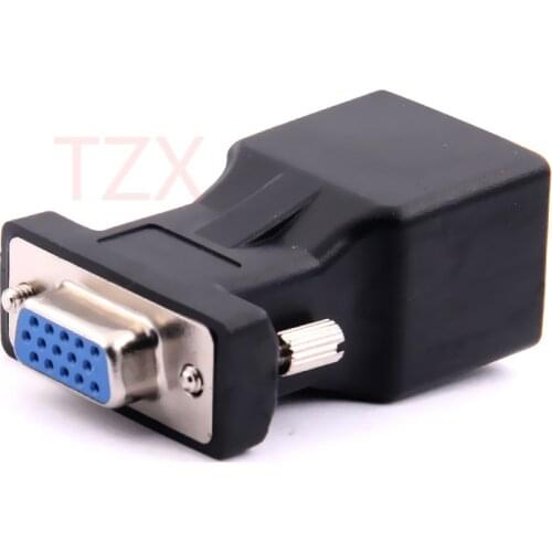 RJ45 to VGA Extension Extender Cord Male To Lan Cat5 Cat5e RJ45 Ethernet Female Adapter for PC Desktop Computer Connectors
