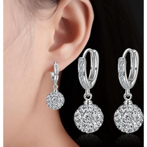 Luxury Plata earring zirconia ball earrings female popular original of high-end Mosaic CZ stud earrings Hot brincos