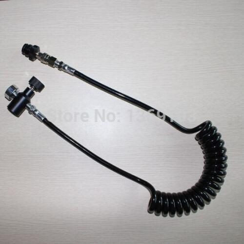 AIRSOFT Coil Remote Hose Thick line 2.5M WITH 1500psi gauge AND QUICK DISCONNECT PART paintball New
