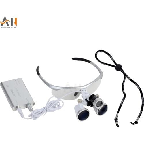 Dental Loupes with LED light 3.5x 3.5X Dental magnifier Optical Glass Surgical Loupes aluminium box