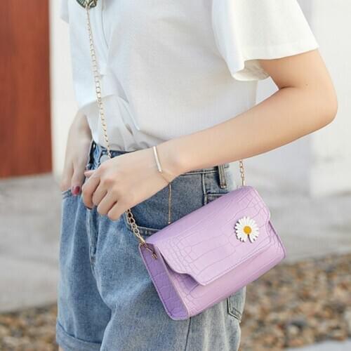 Fashion Crocodile Pattern Baguette bags PU Leather Shoulder Bags For Women 2020 Chain Casual square bag Hand Bag Female Travel