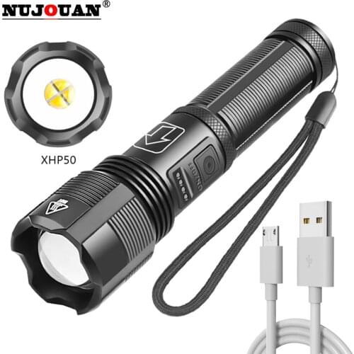 High Bright Power XHP50.2 LED Chargeable Flashlight Xlamp Aluminum Hunting L2 Waterproof Torch Light Powerful Lanterna By 18650
