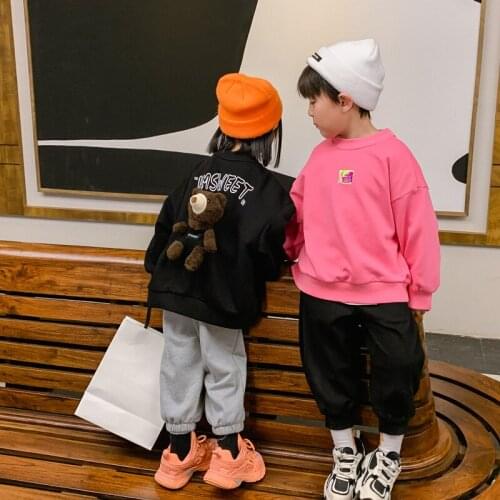 Lovely Bear Spring Autumn Boys Sweatshirts Jacket Coat Kids Outwear Children Clothes Tops Teenager Gift High Quality
