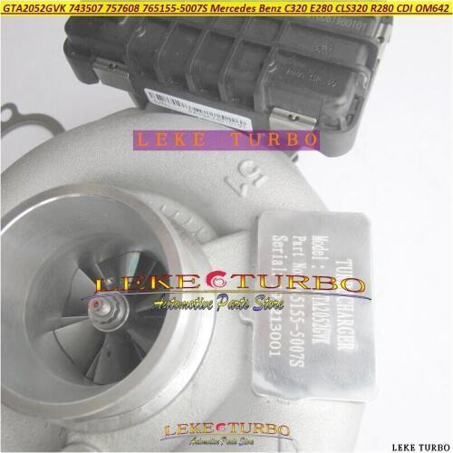 Turbo 765155 765155-5007S 743507-0009 757608-5001S A6420900780 A6420904780 A6420905980 E320 W211 CLS320 R280 R320 ML280 ML320