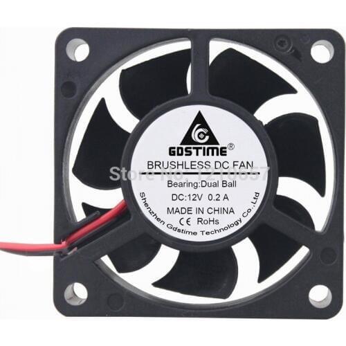 1 Pieces Gdstime 6020B 60mm 6cm 60x20mm DC 12V 2Pin Ball Brushless Cooler Cooling Fan