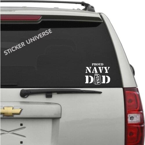 Proud Navy Dad Vinyl Die Cut Decal Sticker 5"X6" | Seal USA Military US Forces 15x12.5cm