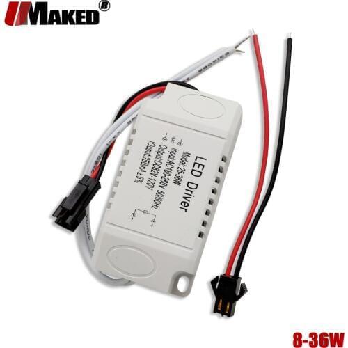 5pc External LED Driver lighting transformer 8-25W/25-36W Input180-265V for SMD Ceiling Panel Lights Power supply Plastic Cover