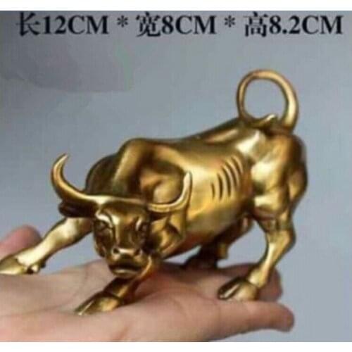 WBY 809+++++Big Wall Street Bronze Fierce Bull OX Statue-Brass