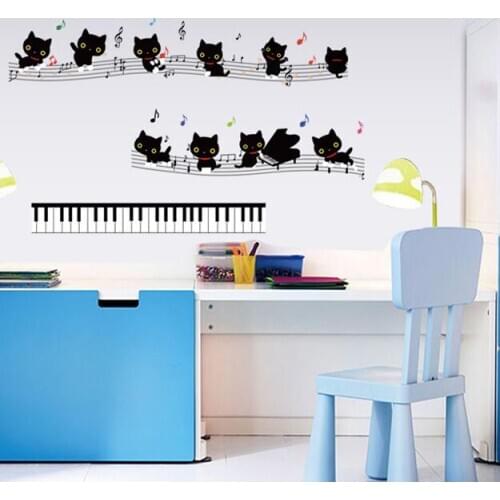Vivid Cartoon cat note wall sticker living room bedroom wall decoration art mural wall stickers for kids rooms