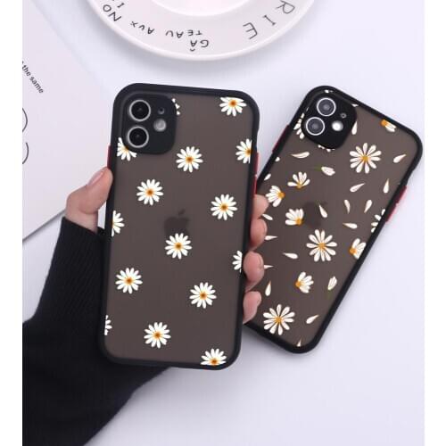 Daisy Sunflower Camera Protection Bumper Phone Cases For iPhone 11 Pro Max XR XS Max X 8 7 6S Plus Matte Shockproof Back Cover