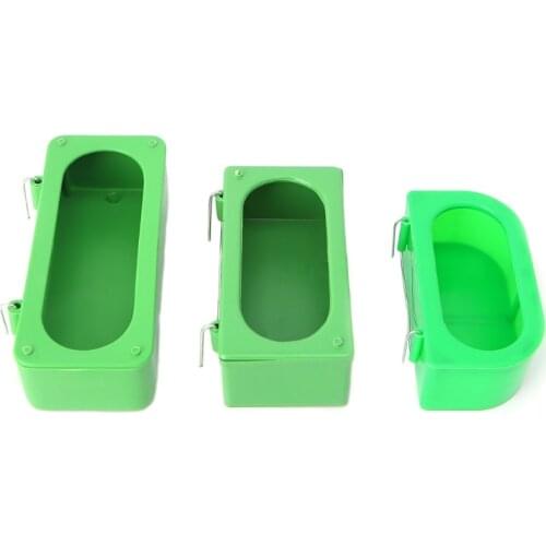 New Green Food Water Plastic Bowl Cups Parrot Bird Pigeons Cage Cup Feeder Feeding