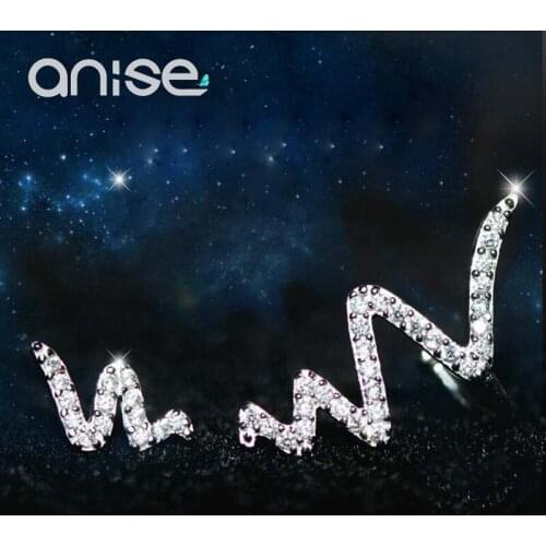 Anise Brand Ladies Crystal Snake Stud Earrings Cute Zircon Asymmetric Earrings For Woman Exquisite Brinco Jewelry Gifts