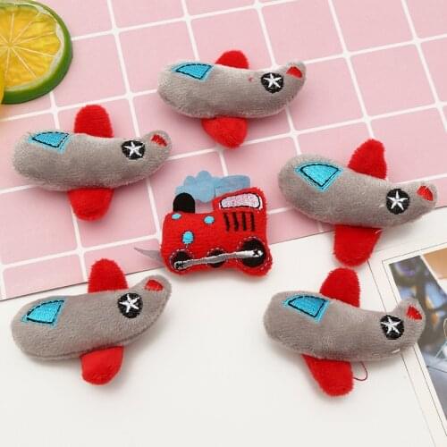 10pcs/lot DIY Handmade Cute Planes and trains dolls Padded Patches Appliques For Clothes Sewing Supplies DIY Hair Decoration