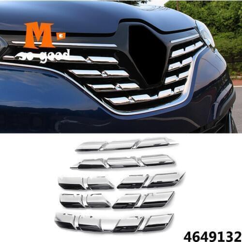 ABS Chrome For Renault Kadjar Front Mesh Grille Bumper Cover Trim Insert Bonnet Garnish Molding Guard Protector 2015 2016 2017