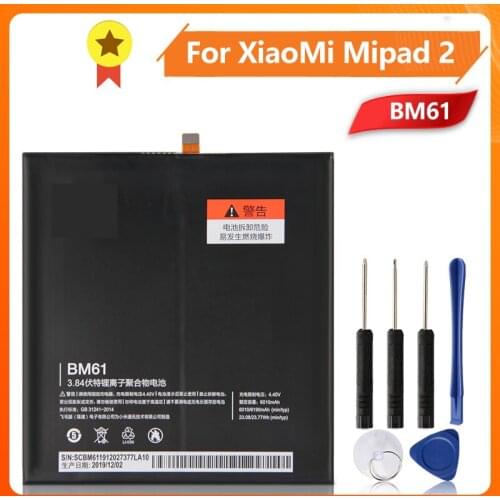 Xiao Mi Xiaomi Mi BM61 Phone Battery For Xiao mi Mipad 2 2015716 BM61 6010mAh Original Replacement Battery + Tool