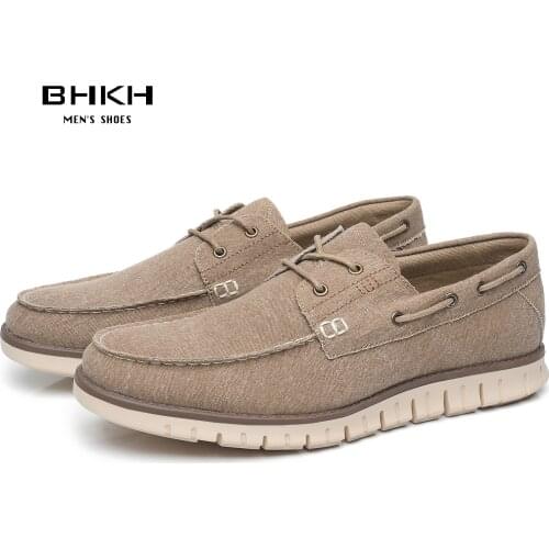 BHKH Men Shoes 2021 Fashion Summer Men Casual Shoes New Loafers Shoes Comfy Canvas Smart Business Work office Footwear