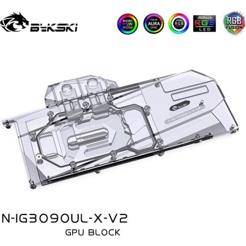 Bykski GPU Water Block per iGame colorato Geforce RTX 3080/3090 Ultra OC 10G, Full Cover Watercooler ,N-IG3090UL-X-V2 cooler