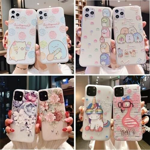 3D Emboss Soft TPU Case For iPhone 12 Pro mini XR XS Max X 10 7 8 6 6S Plus SE 2020 Case For iPhone 11 Pro Max Cover Cute Funda