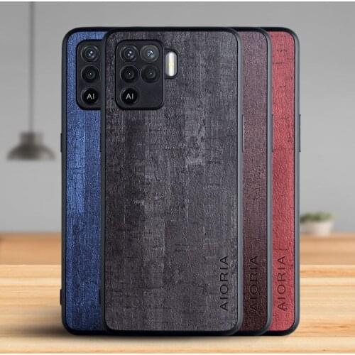 Case for Oppo A94 4G Funda Luxury Vintage Bark pattern Leather Phone Cover for oppo a94 4g case Coque