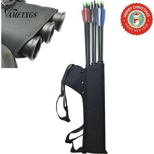 Archery Black Quiver 3 Tubes Arrow Quiver Tube Arrow Holder Portable Back / Waist Strape Hunting Bag Accessories Shooting