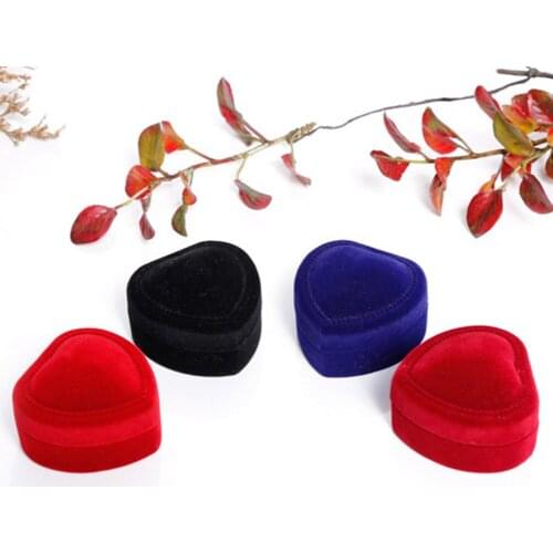 Heart Shape Finger Ring Ear Stud Jewelry Display Holder Storage Box Container Ring Box Jewelry Display Case Holder Gift boxes
