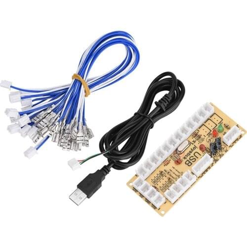 Diy Arcade Joystick Circuit Board Pc Joystick Control Usb Card Chip + Micro Motion Rocker 4Pcs Terminal Line