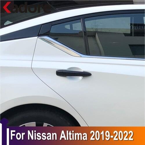 For Nissan Altima 2019 2020 Carbon Fiber Side Door Handle Cover Trims Car Decoration Sticker Styling Exterior Accessories