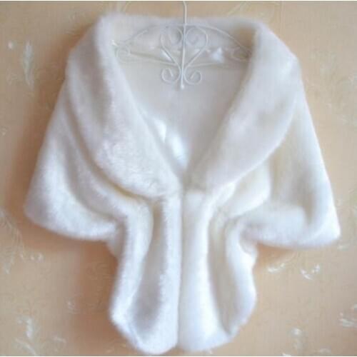 Womens Faux Fur Shawl Coat Cardigan Waistcoat Lapel Cloak Nice Ivory Faux Fur Wrap Shawl Shrug Bolero Stole Bridal Accessory