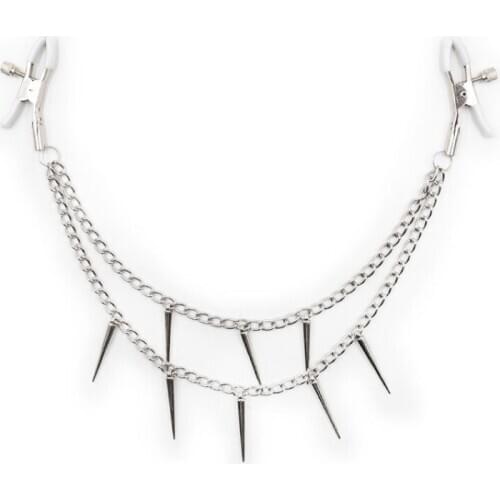 Export Milk Clip White Short Milk Clip Two Spiked Chains Silver Female Adult Health Care