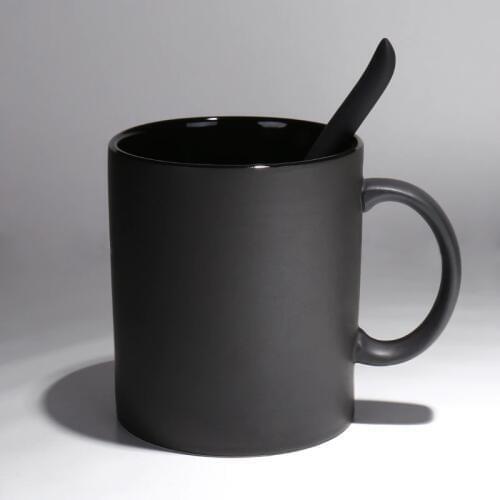 European coffee mug ceramic black Mark simple cups and mugs with spoon