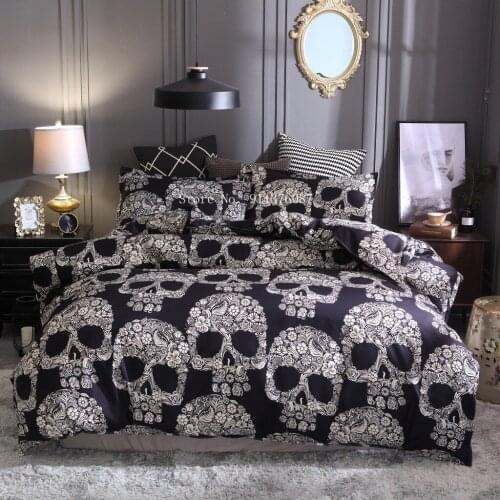 3D printing Skull Bedding Set Queen Size Duvet Cover Set with Pillowcase Twin Full King bedroom comforter set Home textile