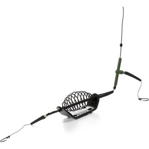 20g-80g Metal Carp Fishing Hair Rigs Sinker Bait Cage Europe Feeder Fishing Group With Barbed Carp Bait Holder Hook