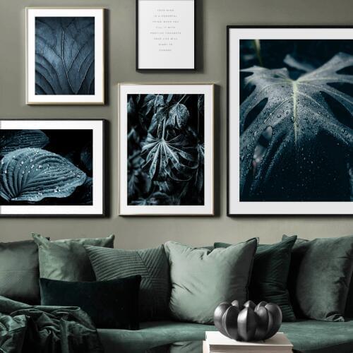 Monstera Leaves Plant Landscape Quotes Nordic Posters And Prints Wall Art Canvas Painting Wall Pictures For Living Room Decor