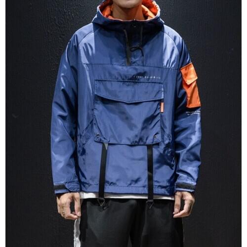 2020 Mens Hooded Jacket Mens Hooded Pullover Sports Loose Jackets Pilot Baseball Uniform Tide Card Windbreaker Workwear Jacket