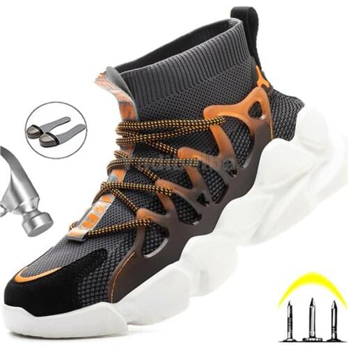 Indestructible Men Safety Shoes Anti-smash Men Shoes Working Sneakers Anti-Puncture Work Boots Safety Steel Toe Shoes Men Boots