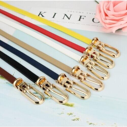 2020 New Fashion Pin Buckle Thin Belt Women Retro Simple Belt Ladies All-match Candy Color Dress Jeans Belt