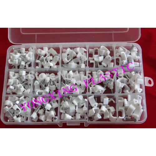 210piece/box flat nail cable clips 6mm,7mm,8mm,9mm,10mm mix in box fix the cable