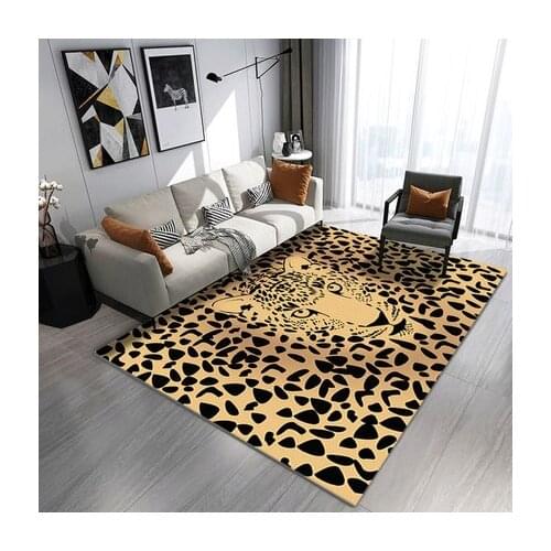 Nordic Style Animal Leaf Rectangular Carpet Bedroom Living Room Sofa Decoration Non-slip Floor Mat