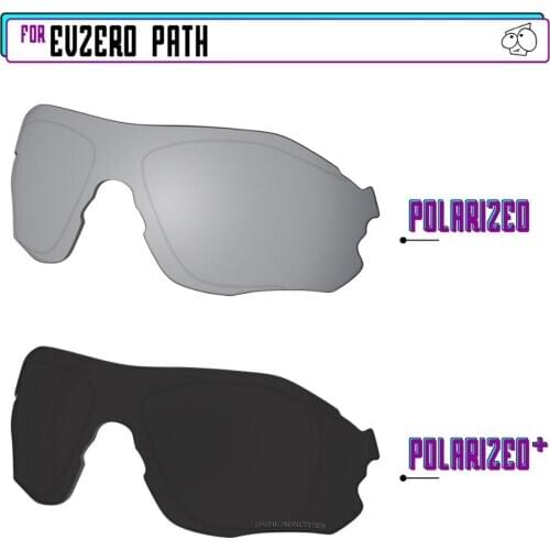 EZReplace Polarized Replacement Lenses for - Oakley EVZero Path Sunglasses - BlackP Plus-Silver P