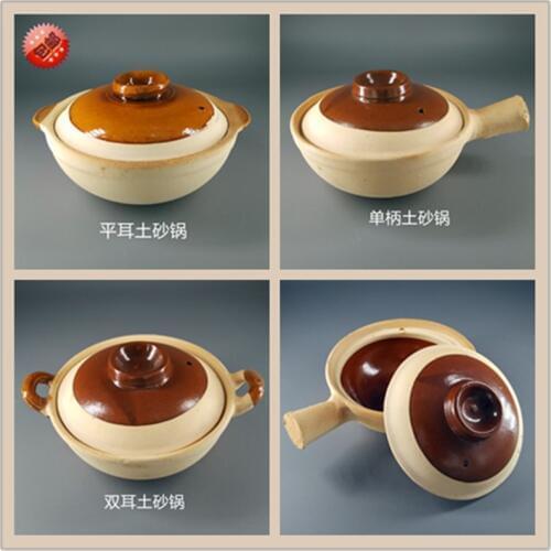 Traditional Chinese casserole earthen pot cooker stew stewpan Hong Kong Guangdong soup rice porridge pot clay pan gas cooker