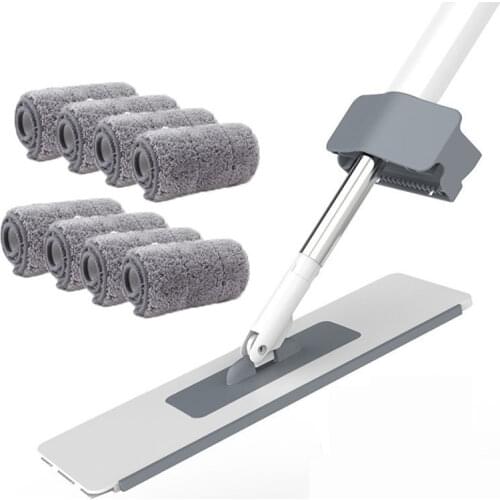 Magic Microfiber Flat Mop Hand Free Washing Squeeze Mops Lazy Cleaning Floor Mop Microfiber Pad For Wash Floor Household Clean