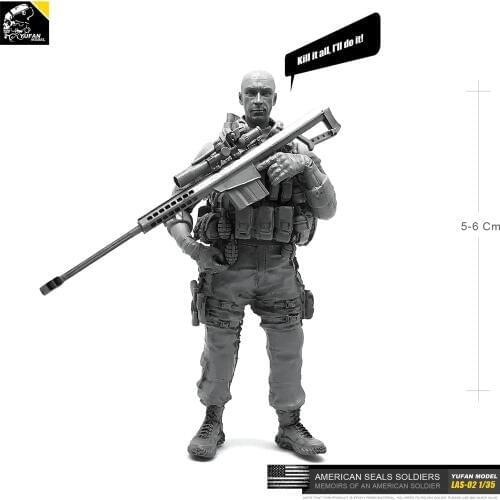Yufan Model 1/35 Model Kits Us Seal Sniper 1 Sniper Resin Soldier Las-02