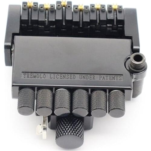 1set 6 String Guitar Bridge Tailpiece Roller saddle for headless Guitar Black