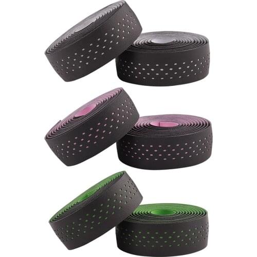 1 Pair Anti-Slip Bicycle Handle Bar Tape PU EVA MTB Bike Handlebar Tape Shock Absorption Breathable Soft Steering Wheel Cover